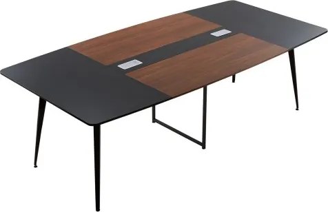 VEVOR Conferentietafel, vergadertafel voor 10 personen, 6-delige set, 240 x 120 cm, bootvormig bureau, seminartafel, vergadertafel, multifunctionele tafel, pauzetafel met metalen poten voor kantoor en vergaderruimte