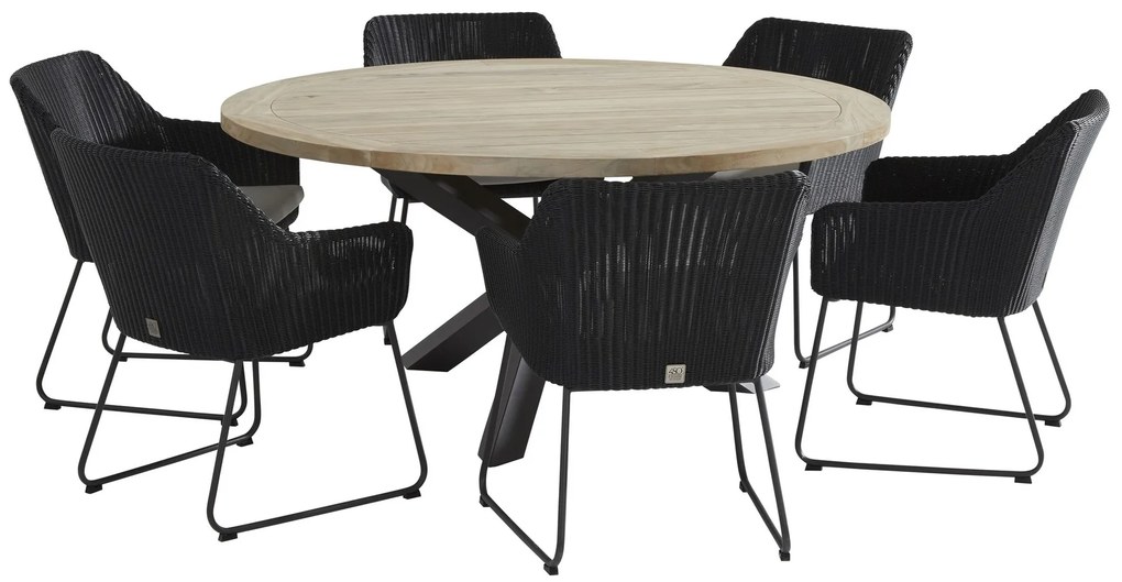 Taste by 4SO Ronde Tuintafel - Louvre - Ø 160 cm - Teak / Aluminium - Taste by 4SO