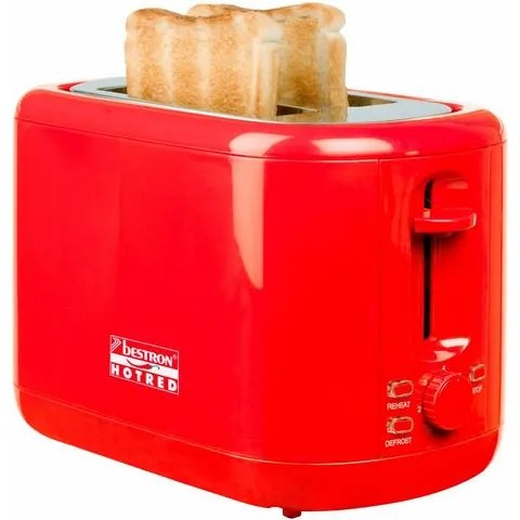 Bestron toaster ATS300HR, voor 2 sneetjes brood, rood
