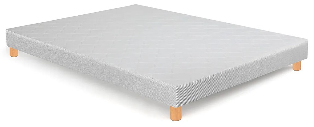 Gestoffeerde boxspring met beklede latten, met poten