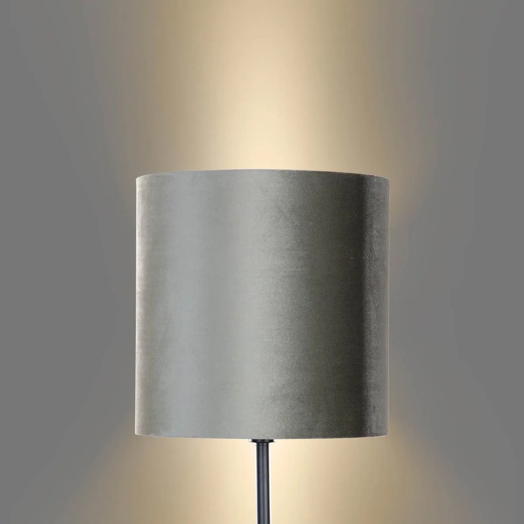 Vloerlamp zwart met velours kap groen 40cm - Simplo Klassiek / Antiek, Modern E27 rond Binnenverlichting Lamp