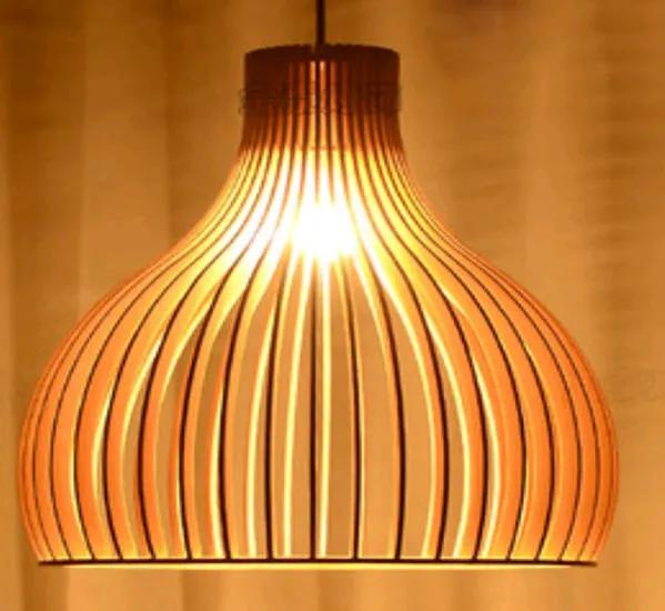 Nimes Houten Design Hanglamp, E27 Fitting, â45cm, Naturel