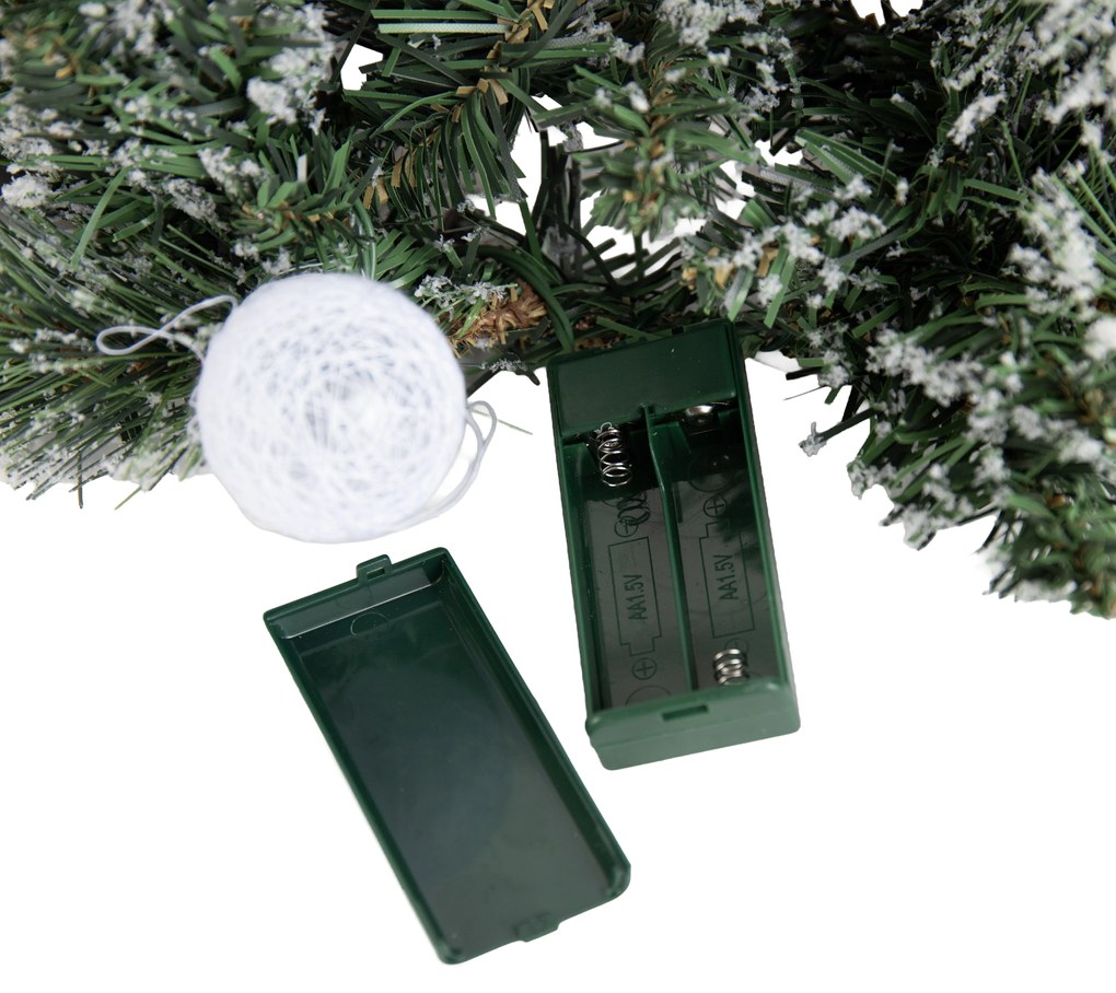 Kerst guirlande wit met rood 270cm incl. LED met timer - Jack