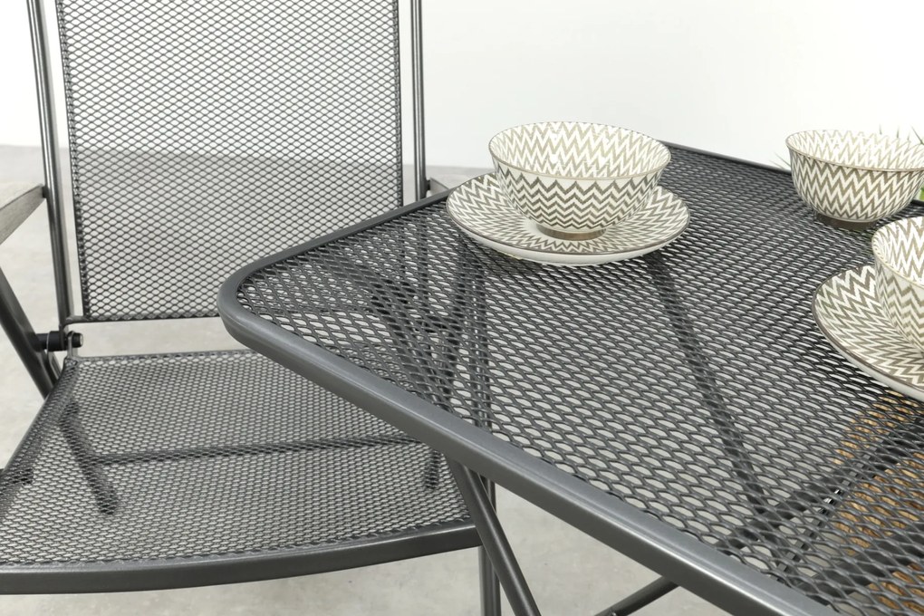 Balero inklapbare balkonset 3-delig strekmetaal 60x60 cm. - Antraciet