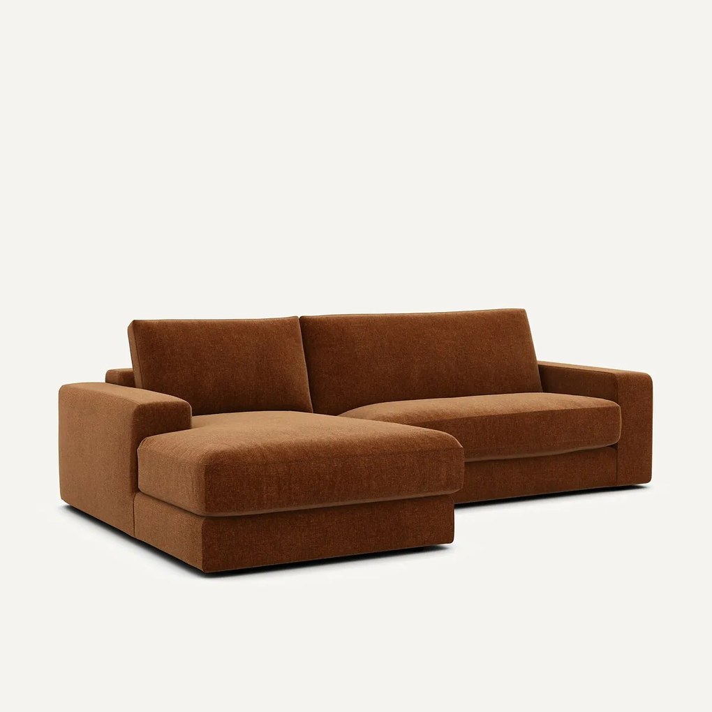 Hoekbank, chenille fluweel, Skander
