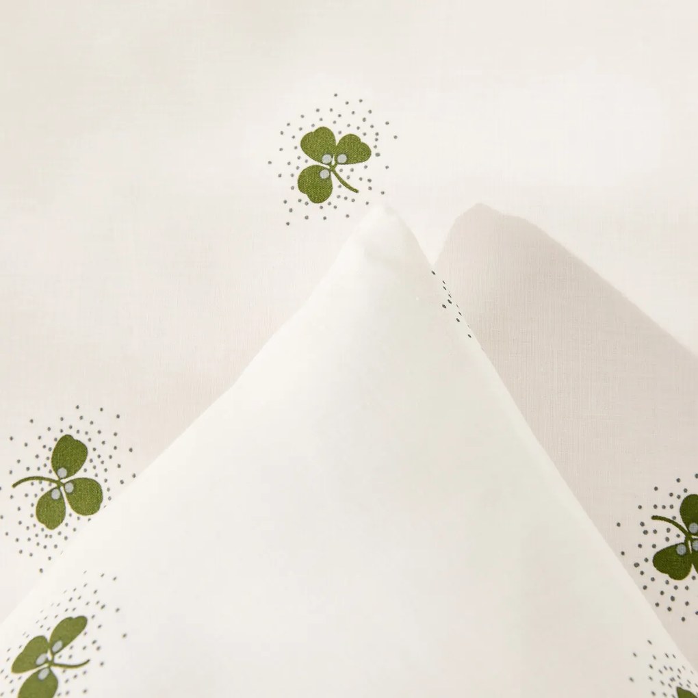 Beddengoed 30% gerecycled katoen set, rechthoekige kussensloop, klaverprint, LUCKY CLOVER