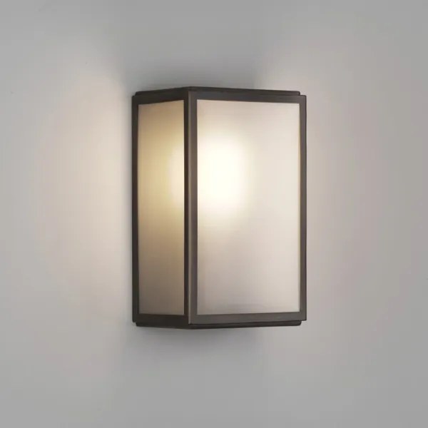 Astro Homefield Frosted Wandlamp 25x16x11cm IP44 fitting E27 brons 1095030