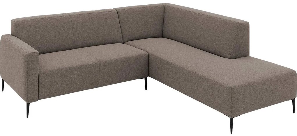 Goossens  Key West bruin, stof, 2-zits, modern design met ligelement rechts