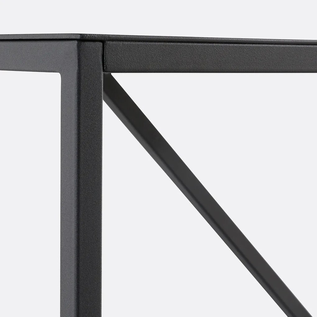 Rechthoekige ijzeren eettafel, 6 couverts, Abby