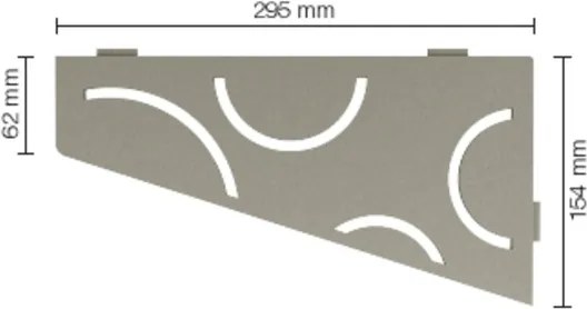 Schluter Shelf-e-s3 Planchet Curve 15,4x29,5cm steen grijs ses3d6tssg