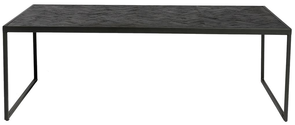 Salontafel Stack Zwart Visgraat  120 cm - Teakhout - Giga Meubel - Industrieel & robuust
