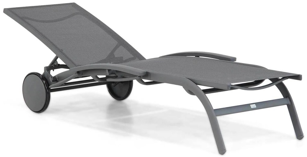 Presto Lettino Lounger Verstelbaar Aluminium Grijs