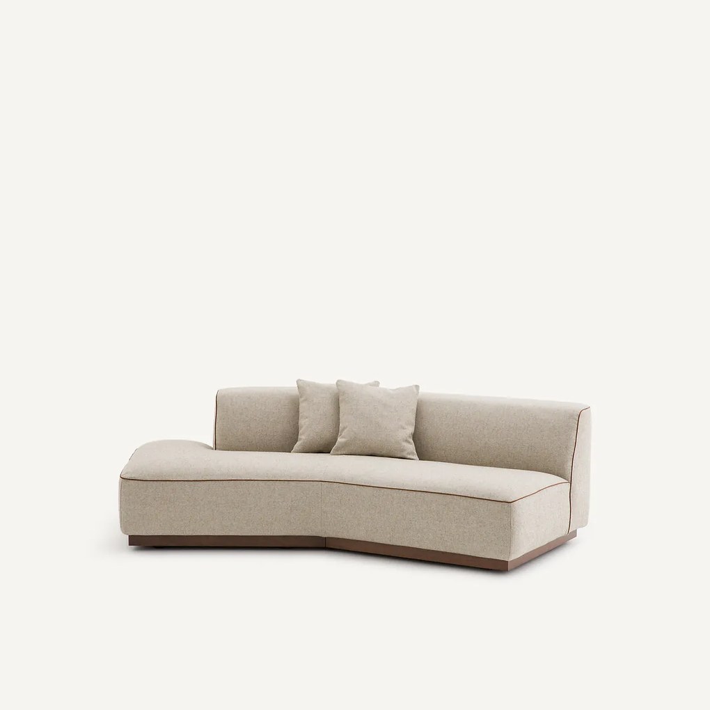 Linker halve bank in viscose en linnen met structuur, JACOPO