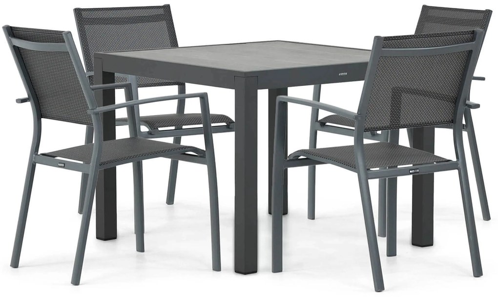 Tuinset 4 personen 95 cm Aluminium Grijs Lifestyle Garden Furniture Sella/Residence