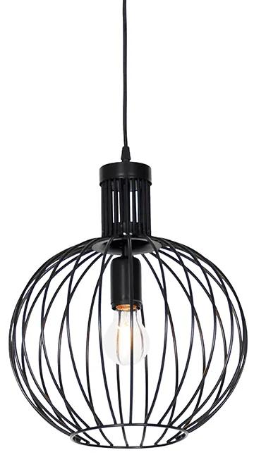 Design hanglamp zwart 30 cm - Wire Dos Design E27 rond Binnenverlichting Lamp