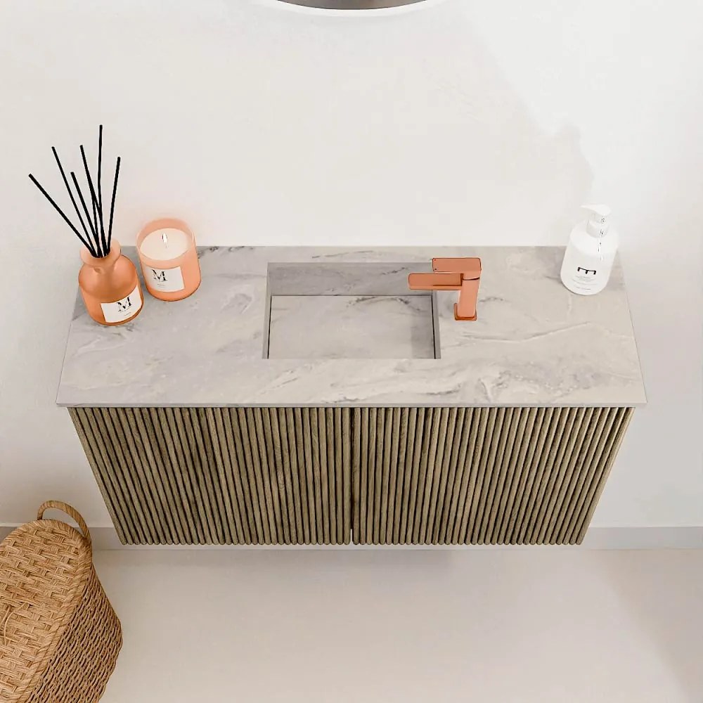 Mondiaz Joya DLux 70cm toiletmeubel dusk met wastafel faye midden 1 kraangat glace