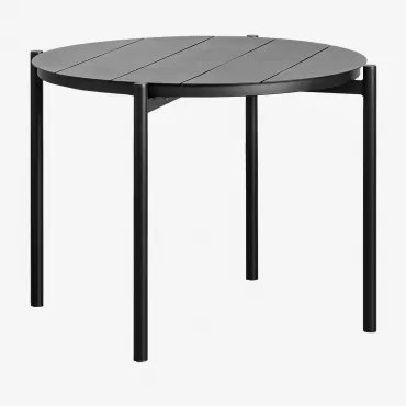 Ronde Tuintafel Ø110 Cm Van Aluminium Elton Zwarte Koolstof - Sklum