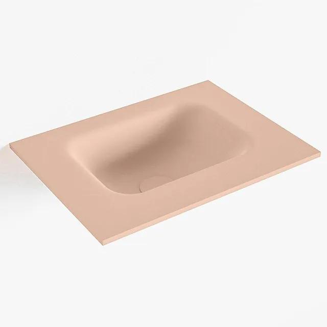 Mondiaz LEX Fontein - 40x30x0.9cm - wasbak midden - zonder kraangaten - voor toiletmeubel - Solid surface - Rosee F51101Rosee