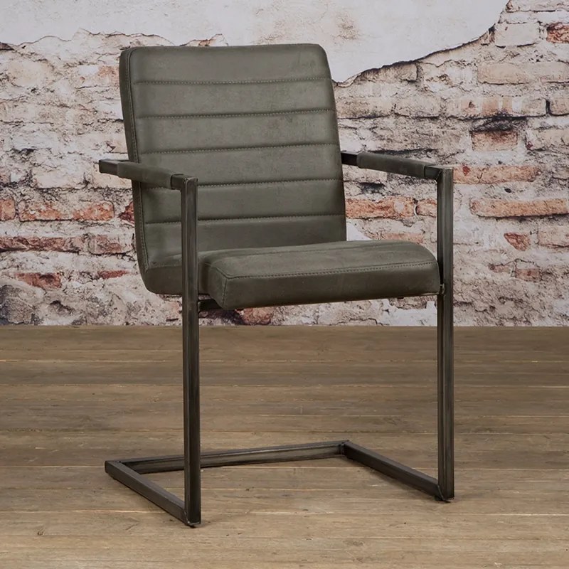 Stoere Eetkamerstoel Industrieel Bull Antracite