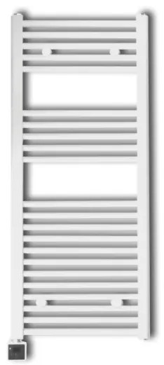 Sanicare elektrische design radiator 45x112cm wit met Bluetooth en thermostaat links chroom