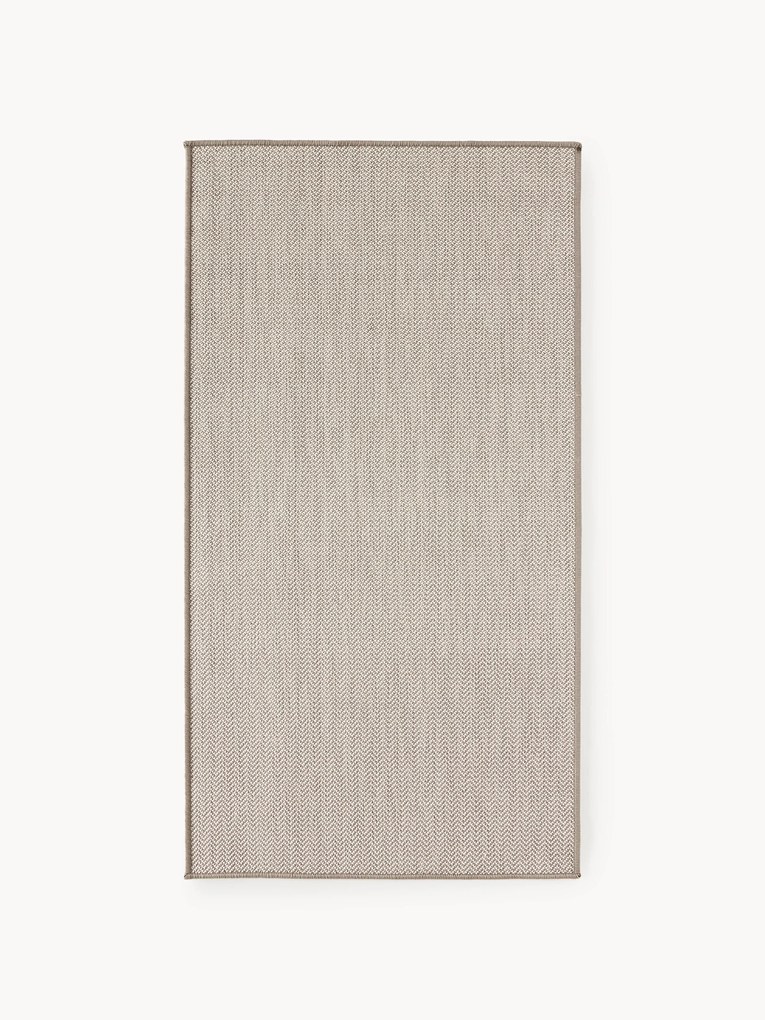 In- & outdoor dubbelzijdig vloerkleed Cort met zigzag patroon
