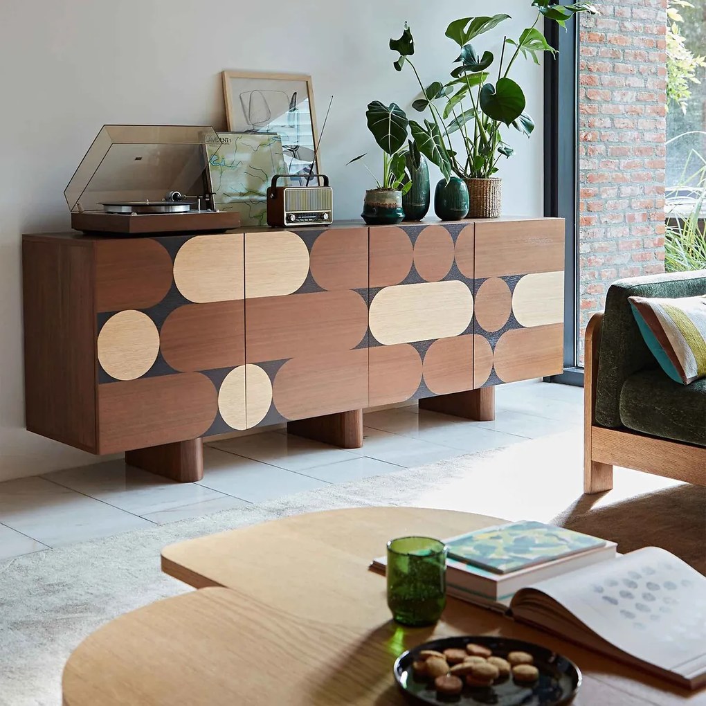 Vierdeurs buffetkast met notenhoutfineer, Pontez