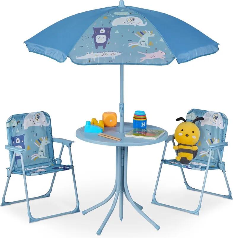 Tuinset kinderen - kindertuinstoel - kindertafel - parasol - campingstoel kind monster