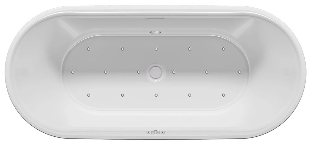 Riho Desire half vrijstaand bubbelbad sparkle mood links 170x77cm wit glans