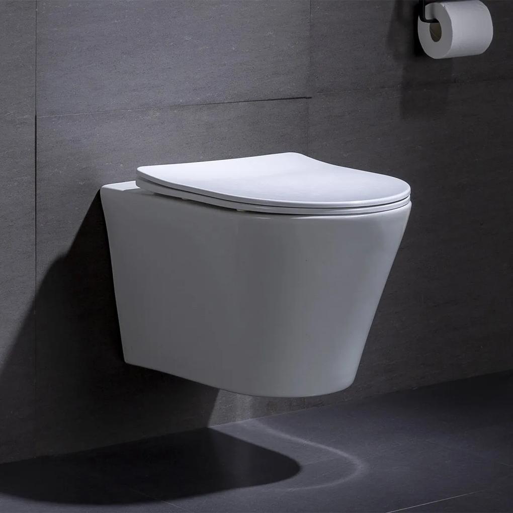 Wandcloset - Hangend toilet Saturna Flatline - Inbouwtoilet Rimfree WC Pot