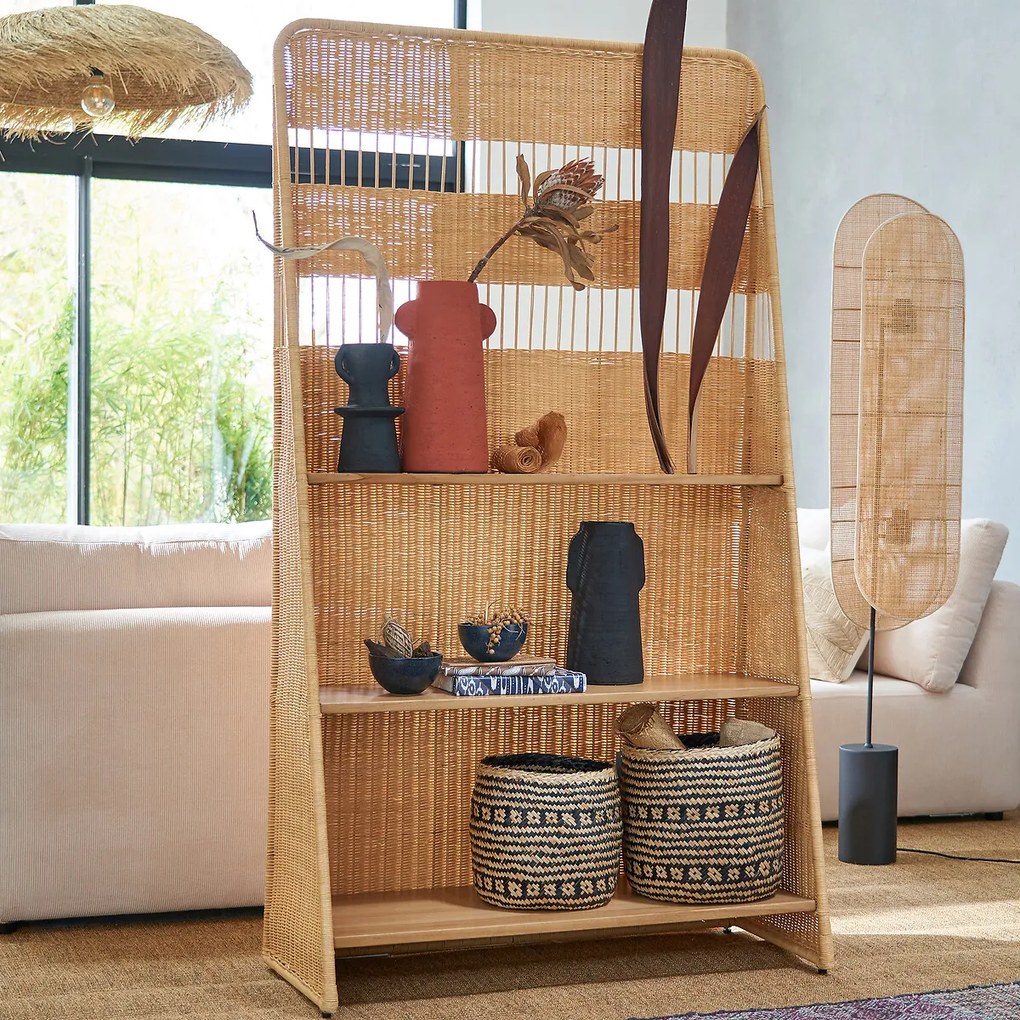 Lamp in metaal en rotan, Lola