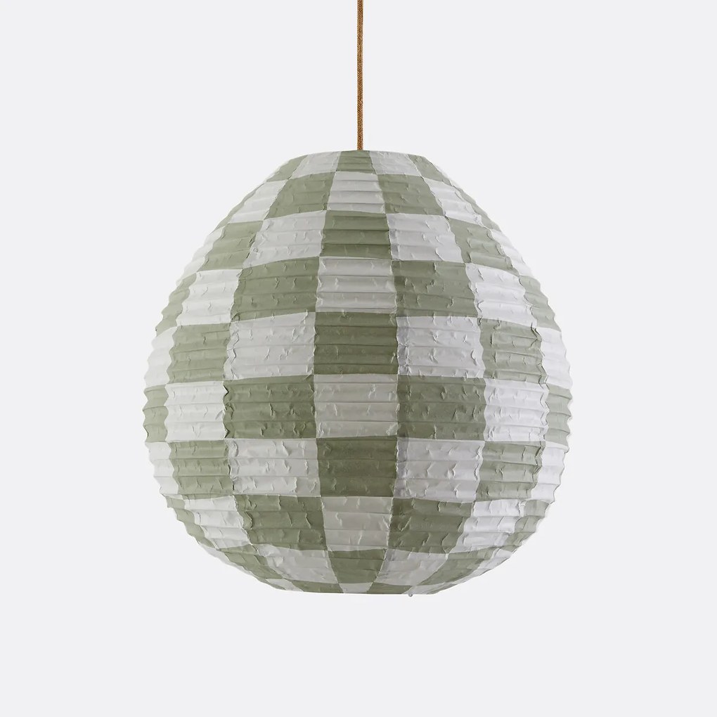 Bolvormige hanglamp met dambordmotiefØ55 cm, Danito