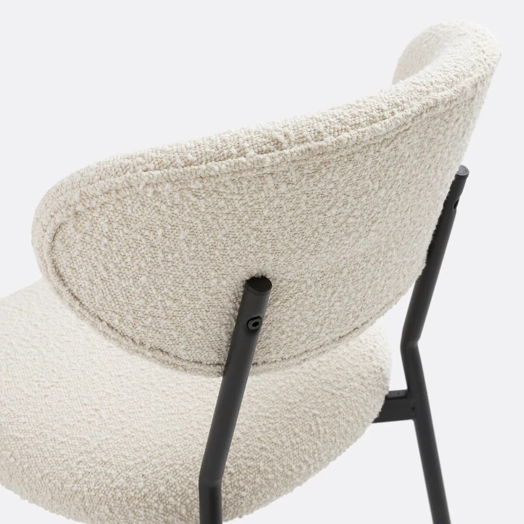 Set van 2 stoelen in bouclé stof, Galmo