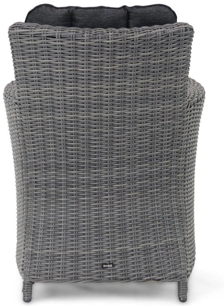 Tuinset 4 personen 100 cm Wicker Zwart Garden Collections Venerdi/Brighton