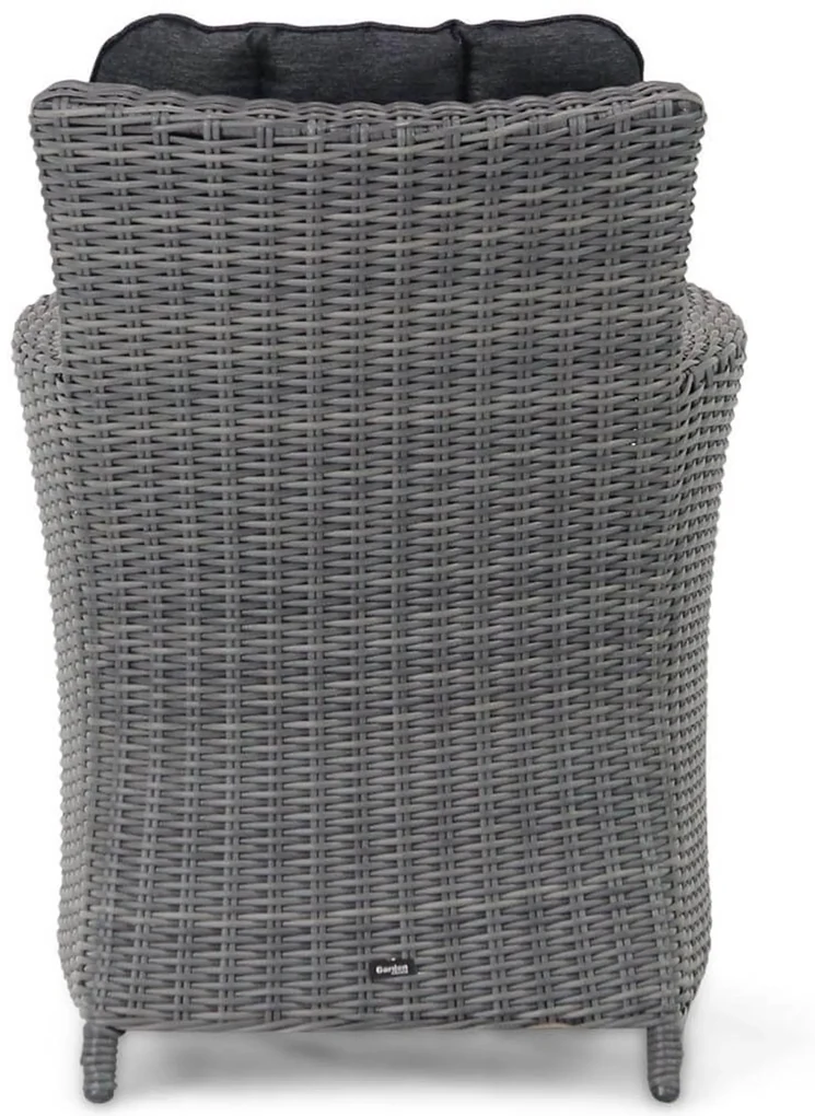 Tuinset Ronde Tuintafel 4 personen 120 cm Wicker Zwart Garden Collections Venerdi/Buckingham