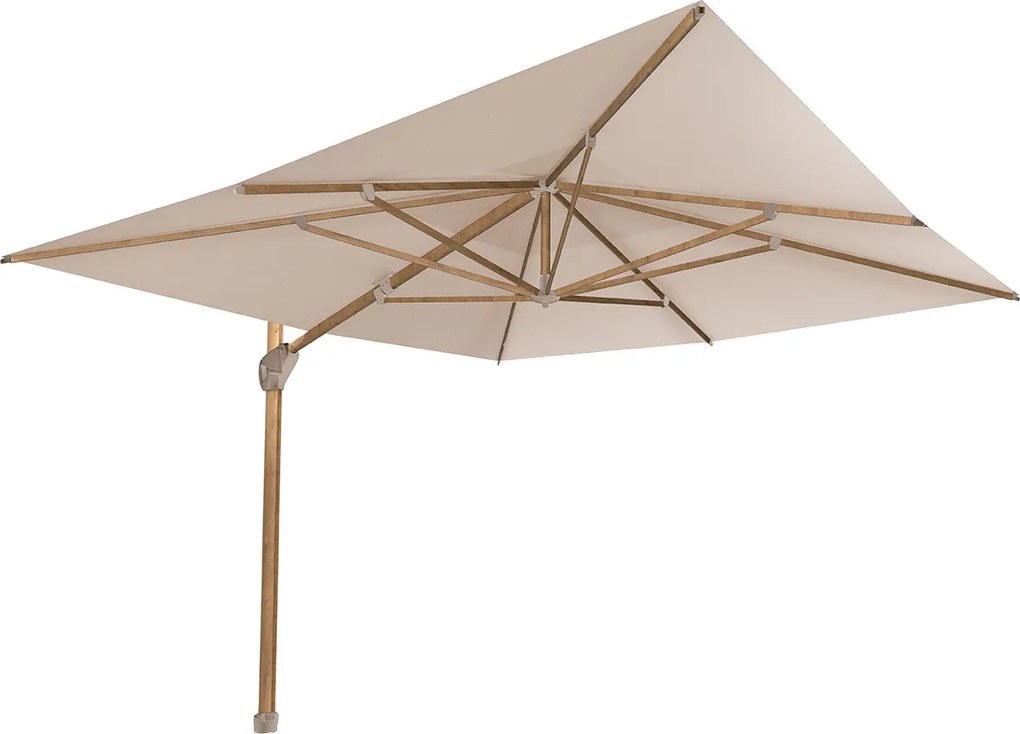 4 Seasons Hacienda zweefparasol 300x400 cm frame woodlook - doek sand