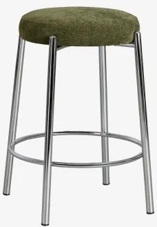 Pack Van 4 Hoge Krukken Bekleed En Van Ijzer Zantria ↑65 Cm & Chenille Saliegroen - Sklum