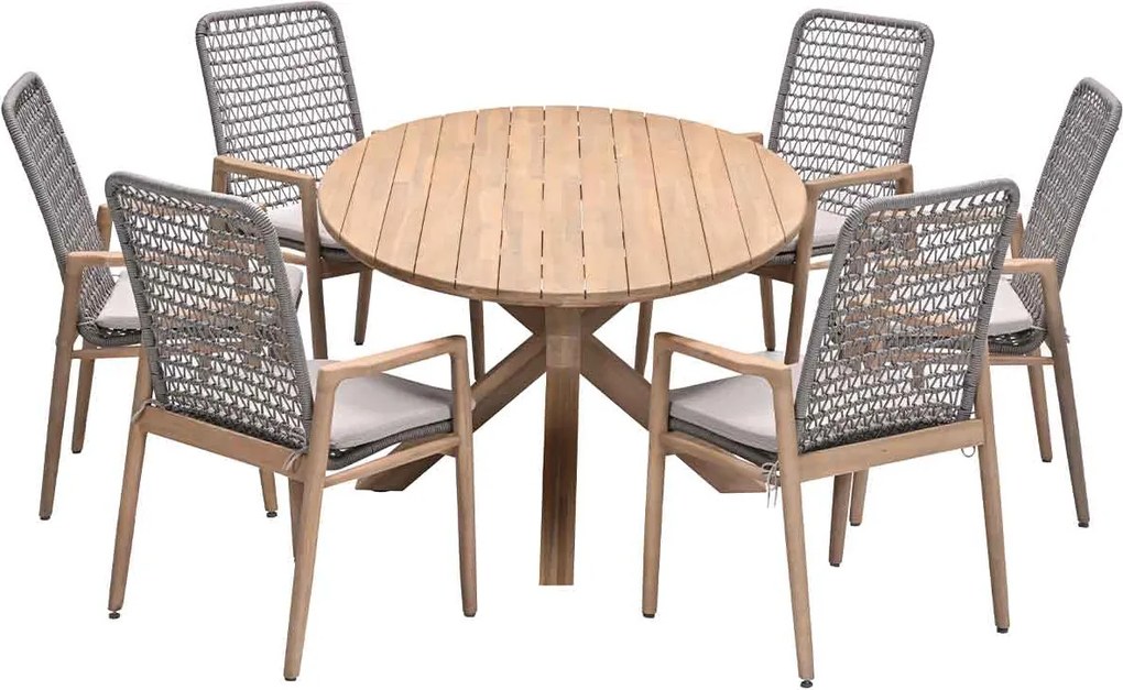 Garden Impressions Luando tuinset 7-delig - Tamako tuintafel ovaal 220x115 cm