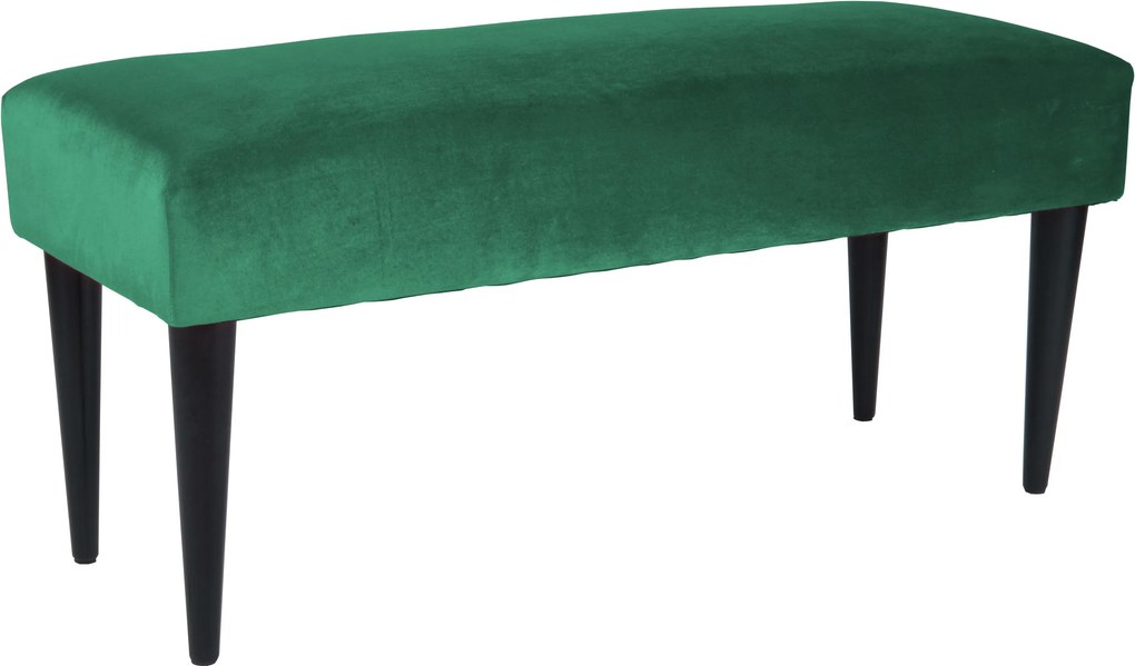 LEITMOTIV | Bankje Luxurious breedte 96 cm x diepte 38 cm x hoogte 45 cm groen zitbanken velvet, katoen, hout meubels banken
