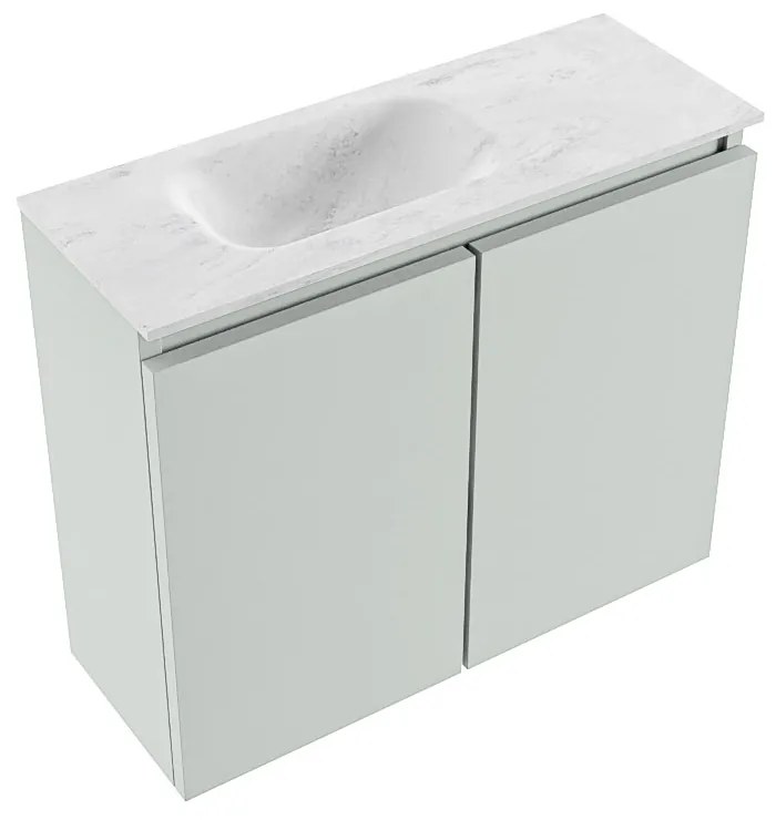 Mondiaz Ture DLux toiletmeubel 60cm greey met wastafel opalo links zonder kraangat