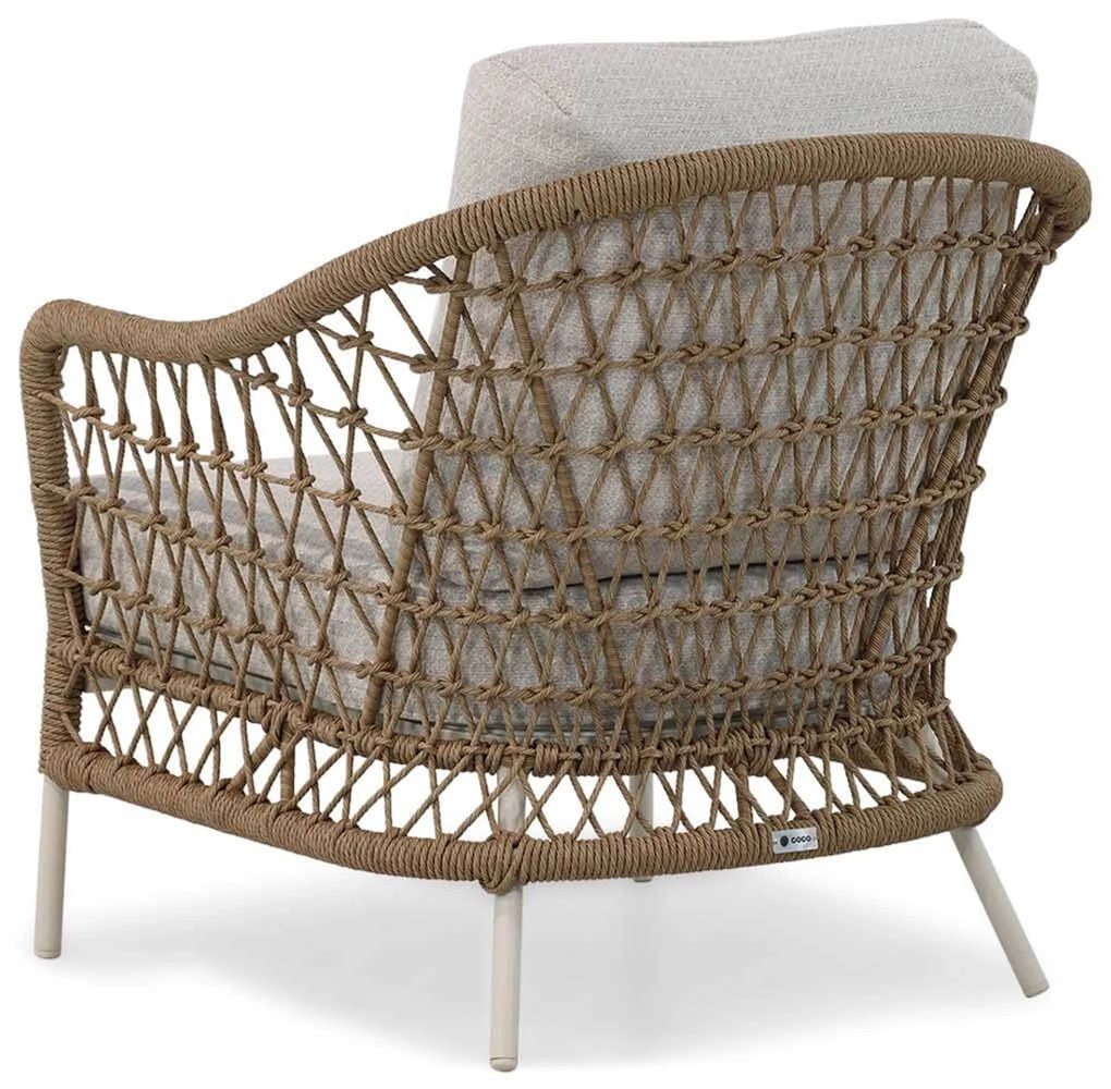 Stoel en Bank Loungeset 5 personen Wicker/Aluminium/Aluminium/wicker Taupe Coco Bali