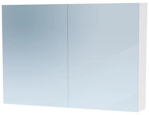 BRAUER Dual Spiegelkast - 100x70x15cm - 2 links- rechtsdraaiende spiegeldeur - MDF - hoogglans wit 7768