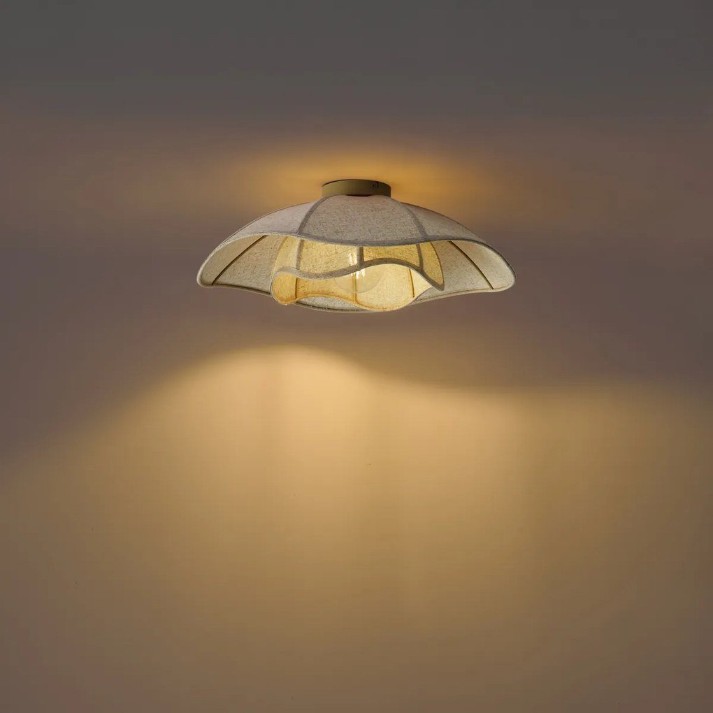 Japandi plafondlamp beige stof 55cm - Haru