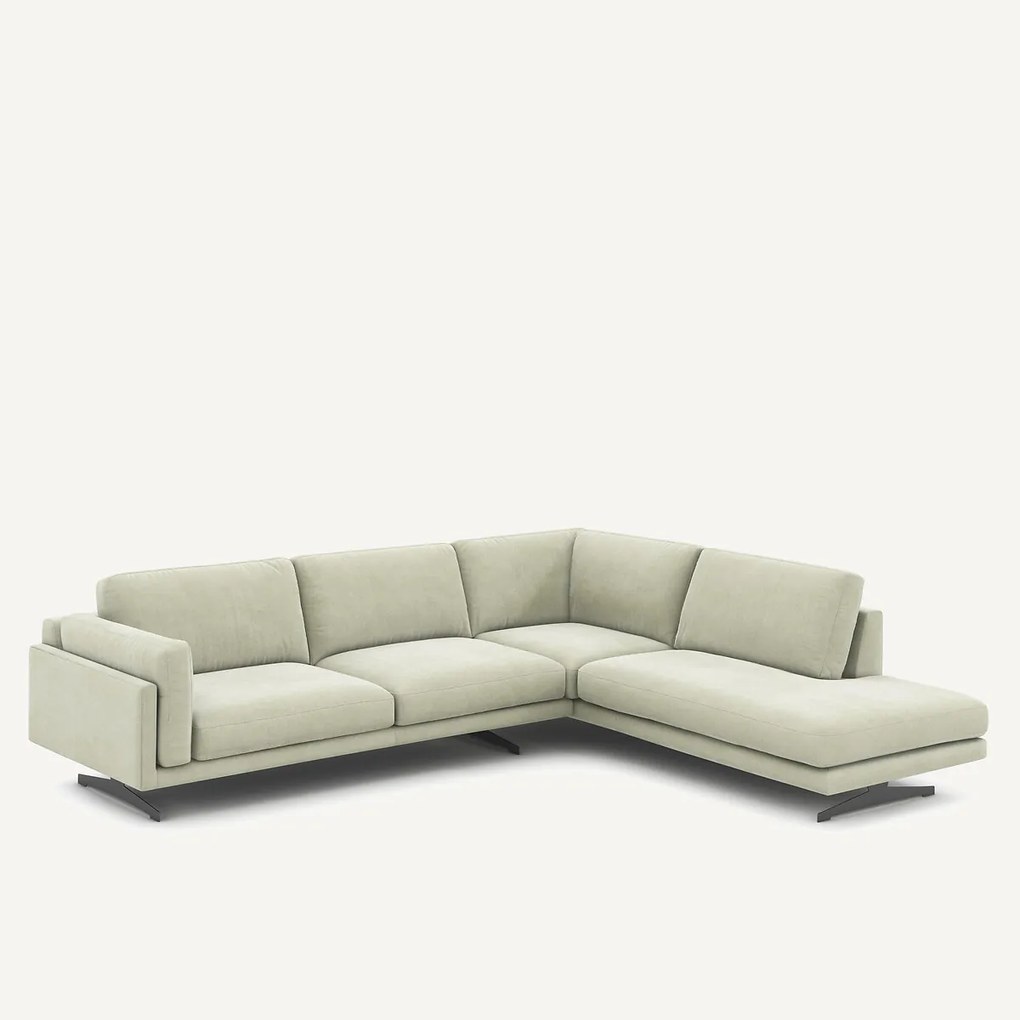 Hoekbank van stonewashed fluweel, CÉSAR