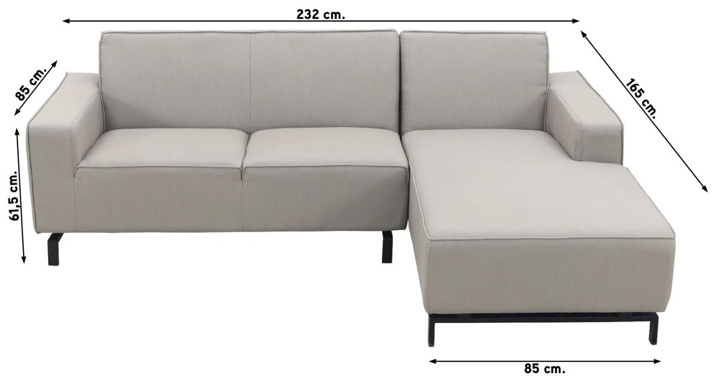 Boavista Sunbrella loungebank chaise longue - Nature Grey - 2-delig - links