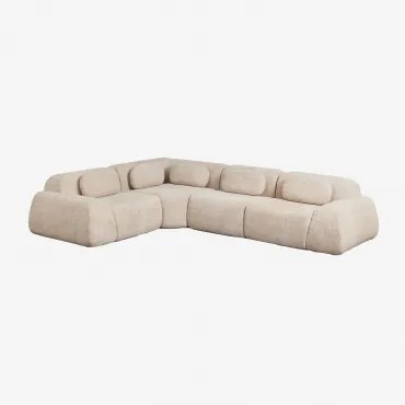 Modulaire Hoekbank Van 4 Delen In Vacuüm Verpakte Chenille Merida Chenille Dik Tapiocabeige - Sklum
