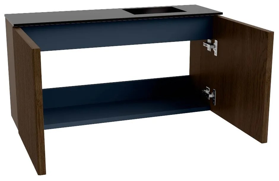 Mondiaz Joya 80cm toiletmeubel walnut met wastafel faye rechts zonder kraangat urban