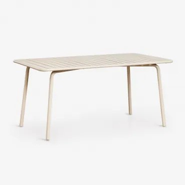 Rectangular Eettafel 160x90 Cm In Staal Florida Tapioca Beige - Sklum