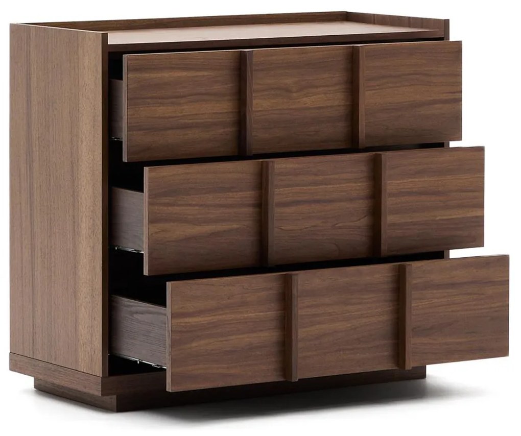 Kave Home Onix Walnoot Ladenkast Japandi - 100x50x78cm.