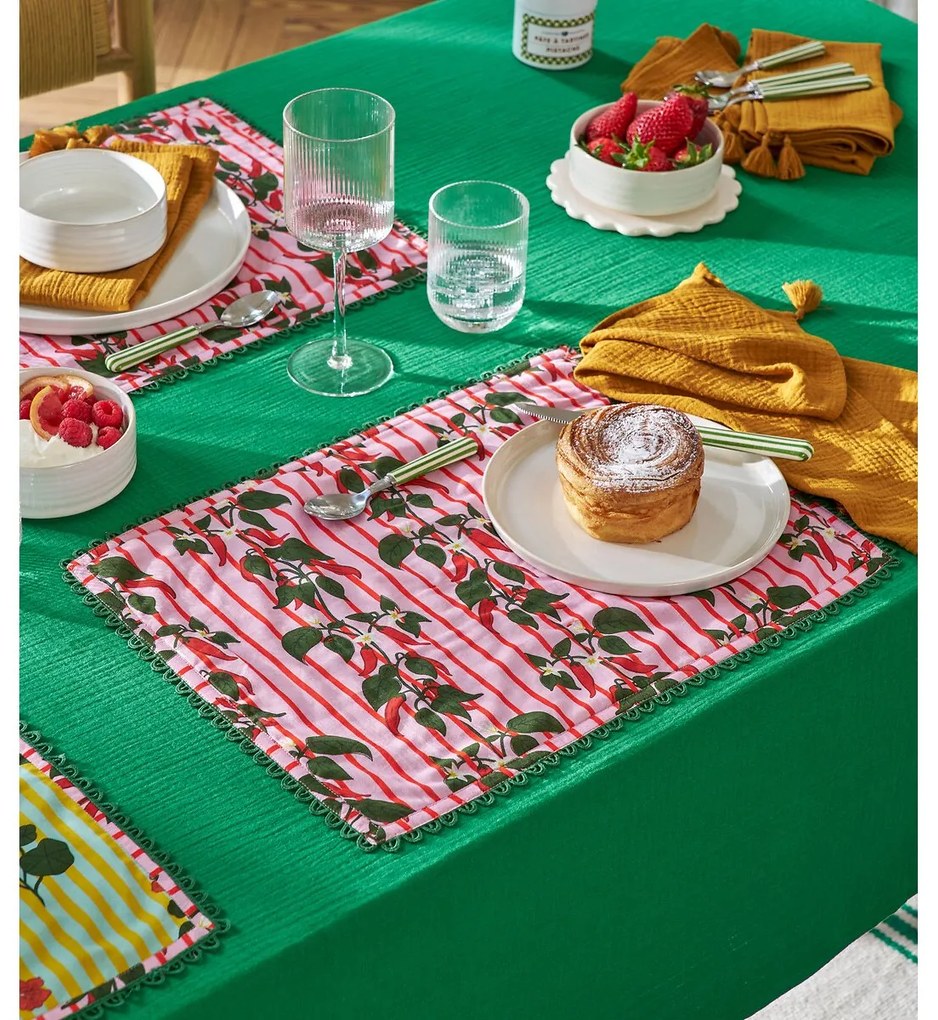 Set van 2 placemats in voilekatoen, Chili