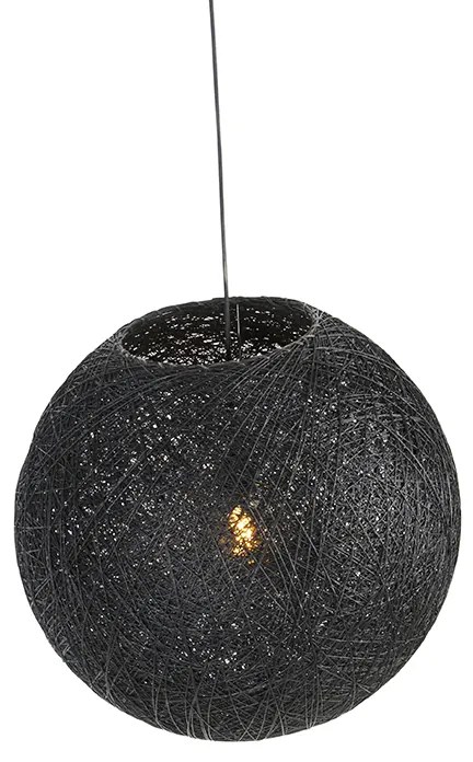 Landelijke hanglamp zwart 60 cm - Corda
